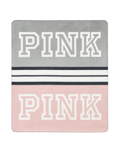 Плед PINK Victoria`s Secret Cozy Plush Blanket Pink & Gray