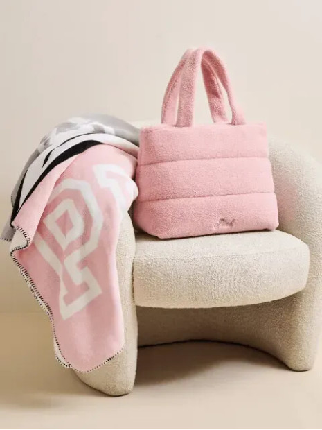 Плед PINK Victoria`s Secret Cozy Plush Blanket Pink & Gray