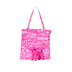 Cкладана сумка-тоут Victoria’s Secret PINK — Pink Gossip Dog Print