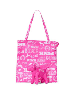 Cкладана сумка-тоут Victoria’s Secret PINK — Pink Gossip Dog Print