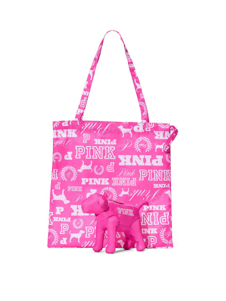Cкладана сумка-тоут Victoria’s Secret PINK — Pink Gossip Dog Print