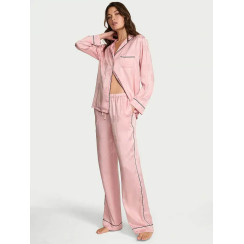 Сатинова піжама Victoria's Secret Glazed Satin Shine Long Pajama Set