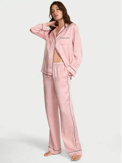 Сатинова піжама Victoria's Secret Glazed Satin Shine Long Pajama Set
