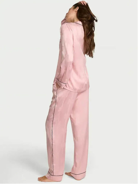 Сатинова піжама Victoria's Secret Glazed Satin Shine Long Pajama Set