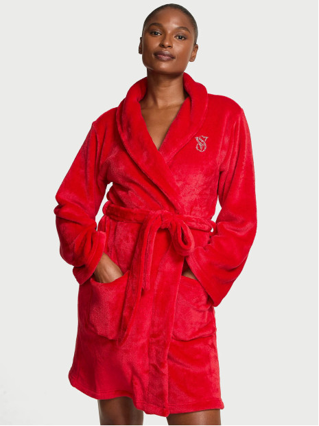 Плюшевий халат Victoria's Secret Cozy Plush Robe Red