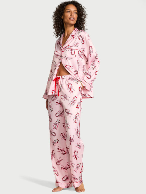 Сатинова піжама Victoria's Secret Signature Satin Long Pajama Set Print