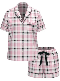 Фланелева піжама Flannel Long PJ Set Coconut White/Black White Gold Lurex від Victoria's Secret
