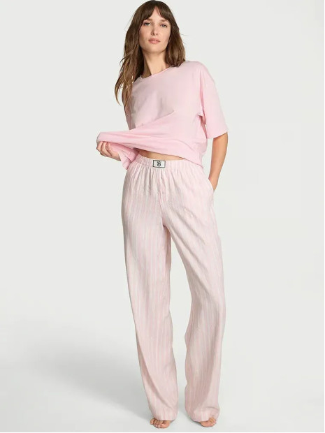 Фланелева піжама Victoria's Secret Flannel Long-Sleeve Tee-Jama Set