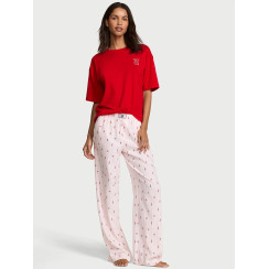 Фланелева піжама Victoria's Secret Flannel Long-Sleeve Tee-Jama Set