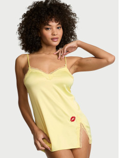 Пеньюар Victoria's Secret Tease Satin Lace-Trim Mini Slip Dress