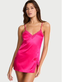 Пеньюар Victoria's Secret Tease Satin Lace-Trim Mini Slip Dress