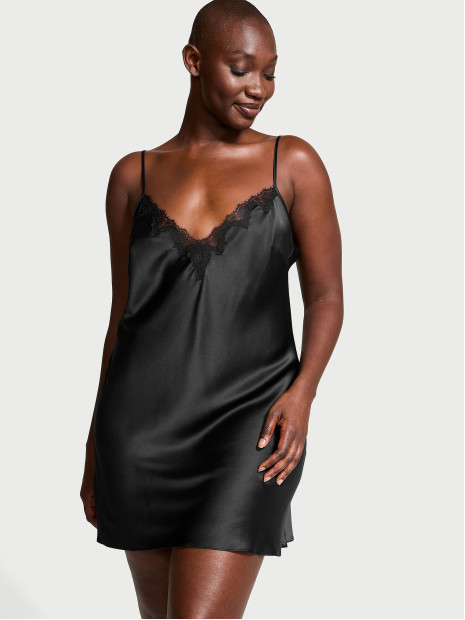 Пеньюар Victoria's Secret Very Sexy Satin Rose Lace-Trim Mini Slip Dress