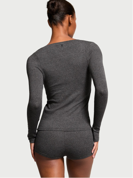Модалова піжама Victoria's Secret SoSoft™ Modal Ribbed Scoop Long-Sleeve Shortie Set