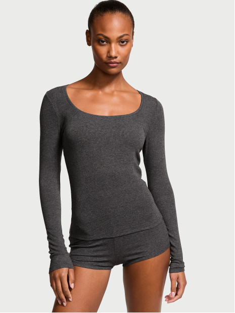 Модалова піжама Victoria's Secret SoSoft™ Modal Ribbed Scoop Long-Sleeve Shortie Set