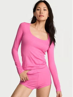 Модалова піжама Victoria's Secret SoSoft™ Modal Ribbed Scoop Long-Sleeve Shortie Set