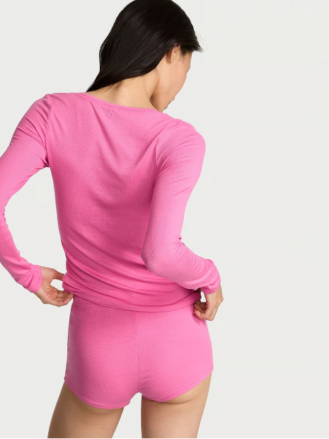 Модалова піжама Victoria's Secret SoSoft™ Modal Ribbed Scoop Long-Sleeve Shortie Set