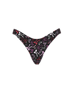 Котонові трусики стрінги Pink VS - колір Black Bow Print