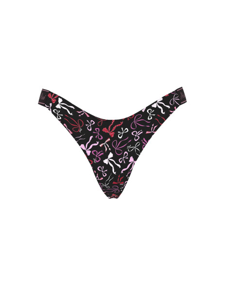 Котонові трусики стрінги Pink VS - колір Black Bow Print