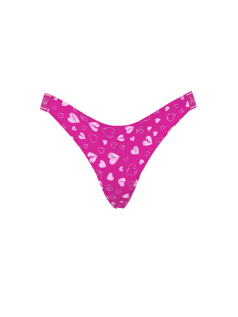 Котонові трусики стрінги Pink VS - колір Pink Fire Broken Hearts Print