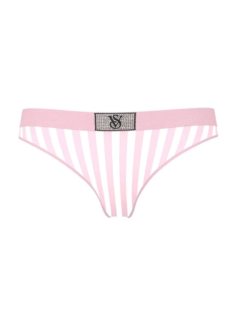 Котонові трусики стрінги Pink VS - колір Pink Stripes