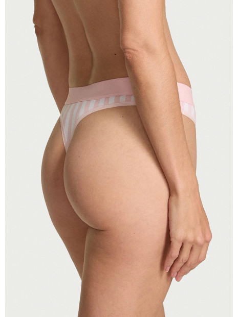 Котонові трусики стрінги Pink VS - колір Pink Stripes