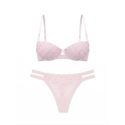 Комплект білизни Victoria's Secret PINK Wink™ Push-Up Balconette - колір Pink Tulip