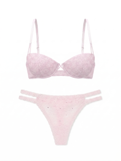 Комплект білизни Victoria's Secret PINK Wink™ Push-Up Balconette - колір Pink Tulip