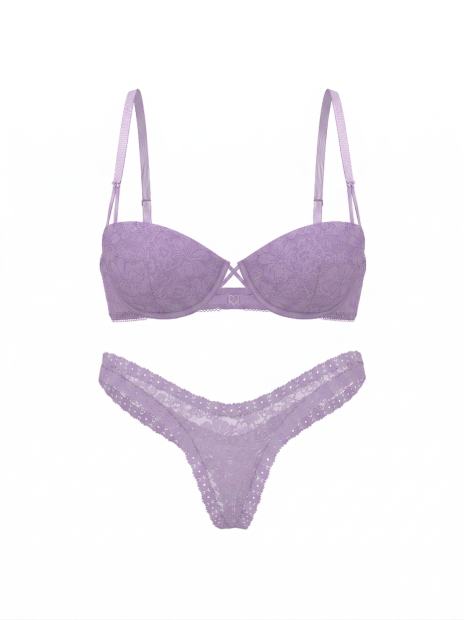 Комплект білизни Victoria's Secret PINK Wink™ Push-Up Balconette - колір Aster Purple
