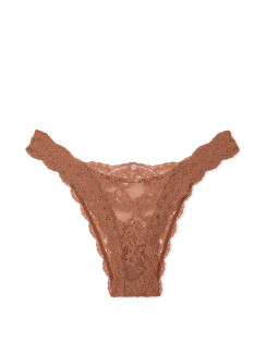Мереживні трусики бразиліана Lace Brazilian Panty Victoria's Secret - колір Caramel