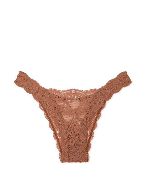 Мереживні трусики бразиліана Lace Brazilian Panty Victoria's Secret - колір Caramel