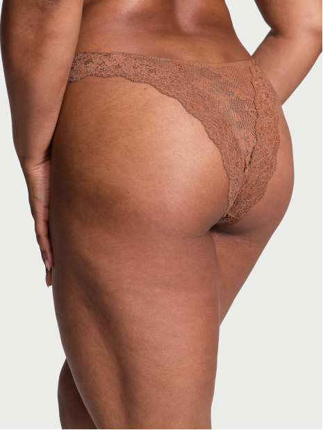 Мереживні трусики бразиліана Lace Brazilian Panty Victoria's Secret - колір Caramel