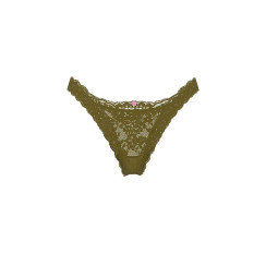 Мереживні трусики бразиліана Lace Brazilian Panty Victoria's Secret - колір Green Chameleon