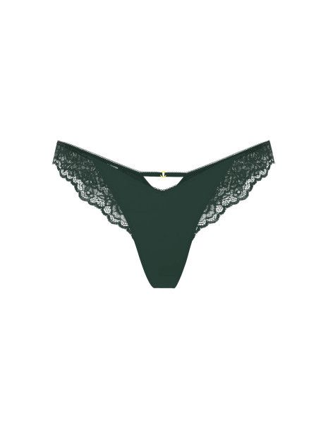 Стрінги від Rose Lace-Trim High-Leg Thong Panty Victoria's Secret - колір Cilantro