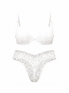 Комплект білизни Victoria's Secret The Lacie Sexy Tee Smooth Push-Up - колір Coconut White