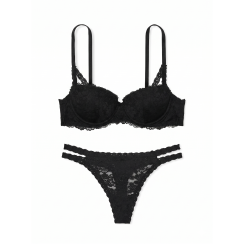 Комплект білизни PINK Wink Push-Up Balconette - колір Pure Black
