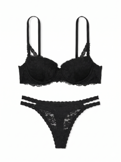 Комплект білизни PINK Wink Push-Up Balconette - колір Pure Black