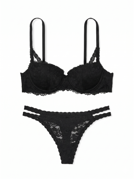 Комплект білизни PINK Wink Push-Up Balconette - колір Pure Black