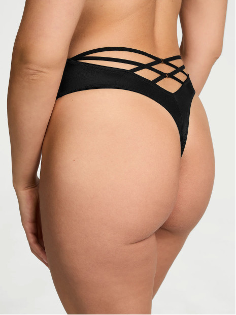 Стрінги від Victoria's Secret Very Sexy Smooth High-Waist Strappy-Back Thong Panty - колір Black