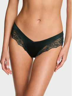 Трусики чіки Victoria's Secret Very Sexy  Rose Lace-Trim High-Leg Cheeky Panty - колір Cilantro