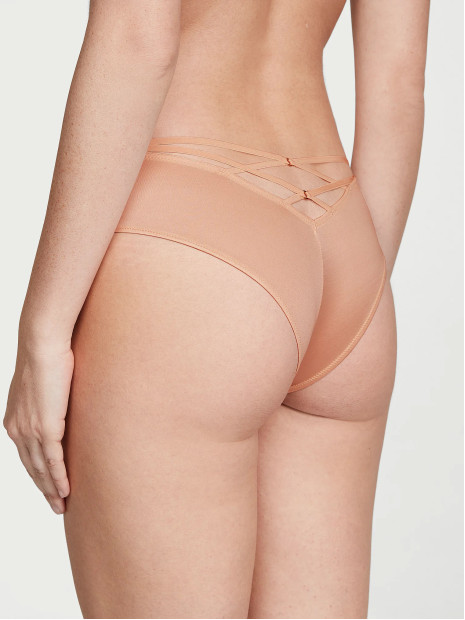 Трусики чіки Victoria's Secret Very Sexy Rose Lace-Trim High-Leg Cheeky Panty - колір Macaron