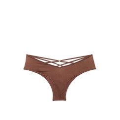 Трусики чіки Victoria's Secret Very Sexy  Rose Lace-Trim High-Leg Cheeky Panty - колір Mousse