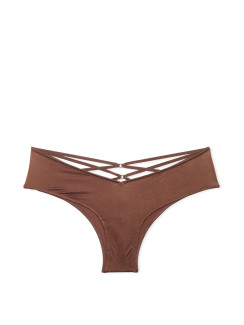 Трусики чіки Victoria's Secret Very Sexy  Rose Lace-Trim High-Leg Cheeky Panty - колір Mousse