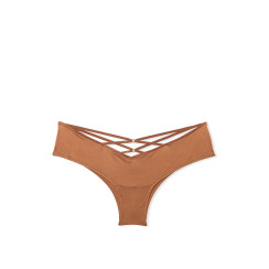 Трусики чіки Victoria's Secret Very Sexy  Rose Lace-Trim High-Leg Cheeky Panty - колір Caramel