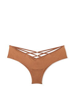 Трусики чіки Victoria's Secret Very Sexy  Rose Lace-Trim High-Leg Cheeky Panty - колір Caramel