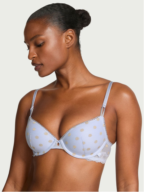 Бюстгальтер Victoria's Secret Sexy Tee Sheer Heritage Shimmer Dot Lightly Lined Demi Bra - колір Soft Iris