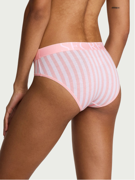 Трусики-бікіні Victoria's Secret Exploded Logo Cotton Hiphugger Panty - колір Pretty Blossom Stripes