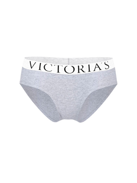 Трусики-бікіні Victoria's Secret Exploded Logo Cotton Hiphugger Panty - колір Medium Heather Grey