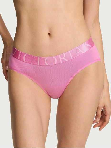 Трусики-бікіні Victoria's Secret Exploded Logo Cotton Hiphugger Panty - колір Pink Sugar