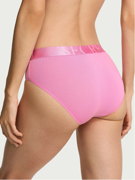 Трусики-бікіні Victoria's Secret Exploded Logo Cotton Hiphugger Panty - колір Pink Sugar