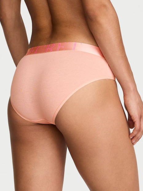 Трусики-бікіні Victoria's Secret Exploded Logo Cotton Hiphugger Panty - колір Pink Gin